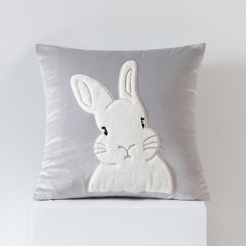 Almohada de sofá de terciopelo de conejo