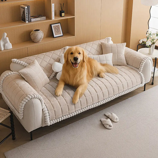 Square Short Plush Simple Sofa Protection Non-Slip Couch Cover