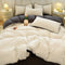 Striped Two-Tone Polyester Comfort Duvet Cover Bed Sheet Set