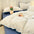 Striped Two-Tone Polyester Comfort Duvet Cover Bed Sheet Set