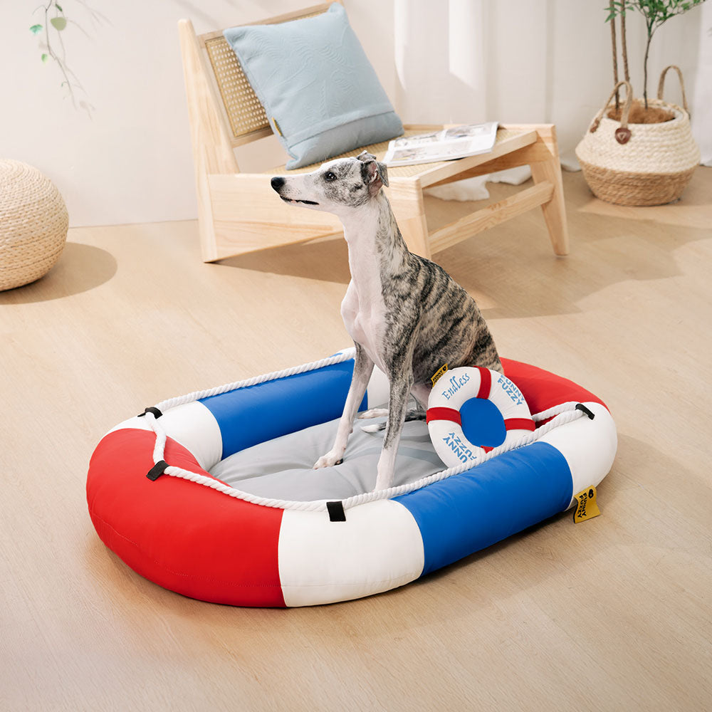 Summer Cooling Waterproof Boat-Shaped Pet Bed with Pillow – Chill Raft