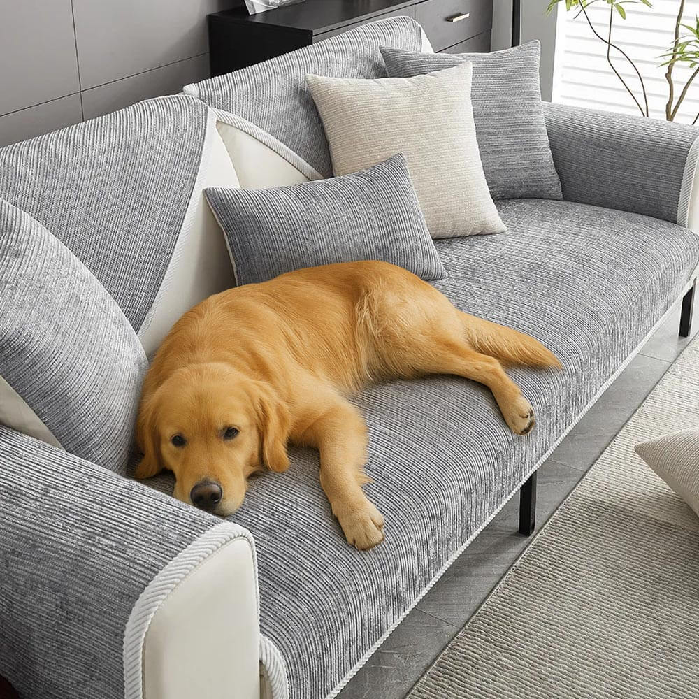 Waterproof Antimicrobial Simple Chenille Fabric Anti-scratch Couch Covers