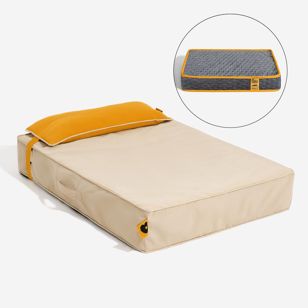 Colorblock Waterproof Removable Dog Bed Cover and Pillow Set - Everdream