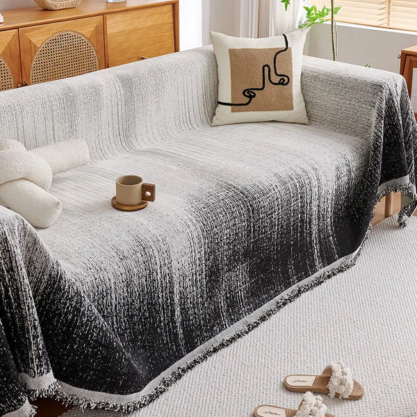 Modern Gradient Chenille Scratch-Resistant Throw Couch Cover