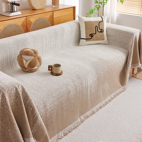 Modern Gradient Chenille Scratch-Resistant Throw Couch Cover