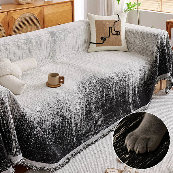 Modern Gradient Chenille Scratch-Resistant Throw Couch Cover